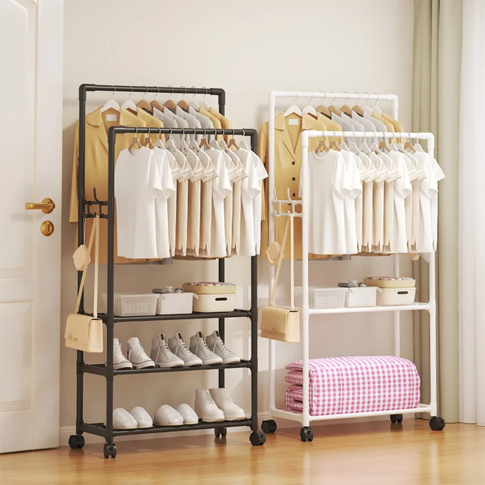 Coat Rack Multi-Layer Storage Multi-Function Strong Load-Bearing Capacity Storage Shelves Bedroom Shoe Dustproof Waterproof Rack