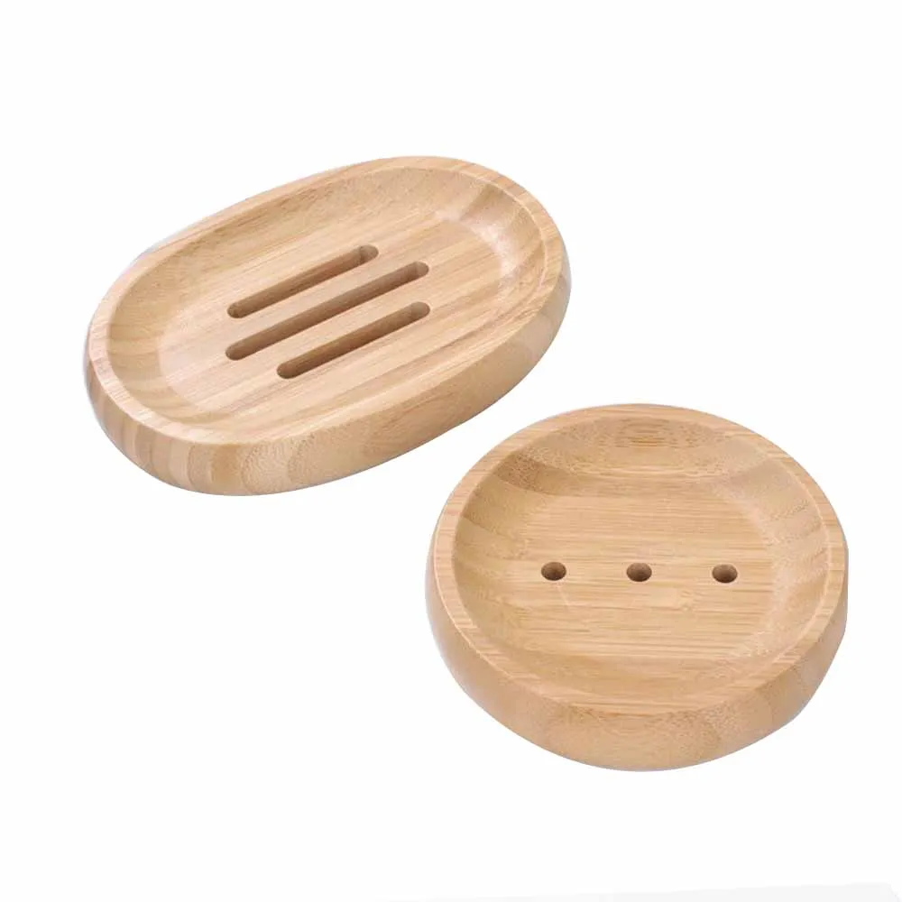 1PC Soap Box Natural Bamboo Dishes Bath Soap Holder Bamboo Case Tray Wooden Prevent Mildew Drain Box Bathroom Washroom Tools 5