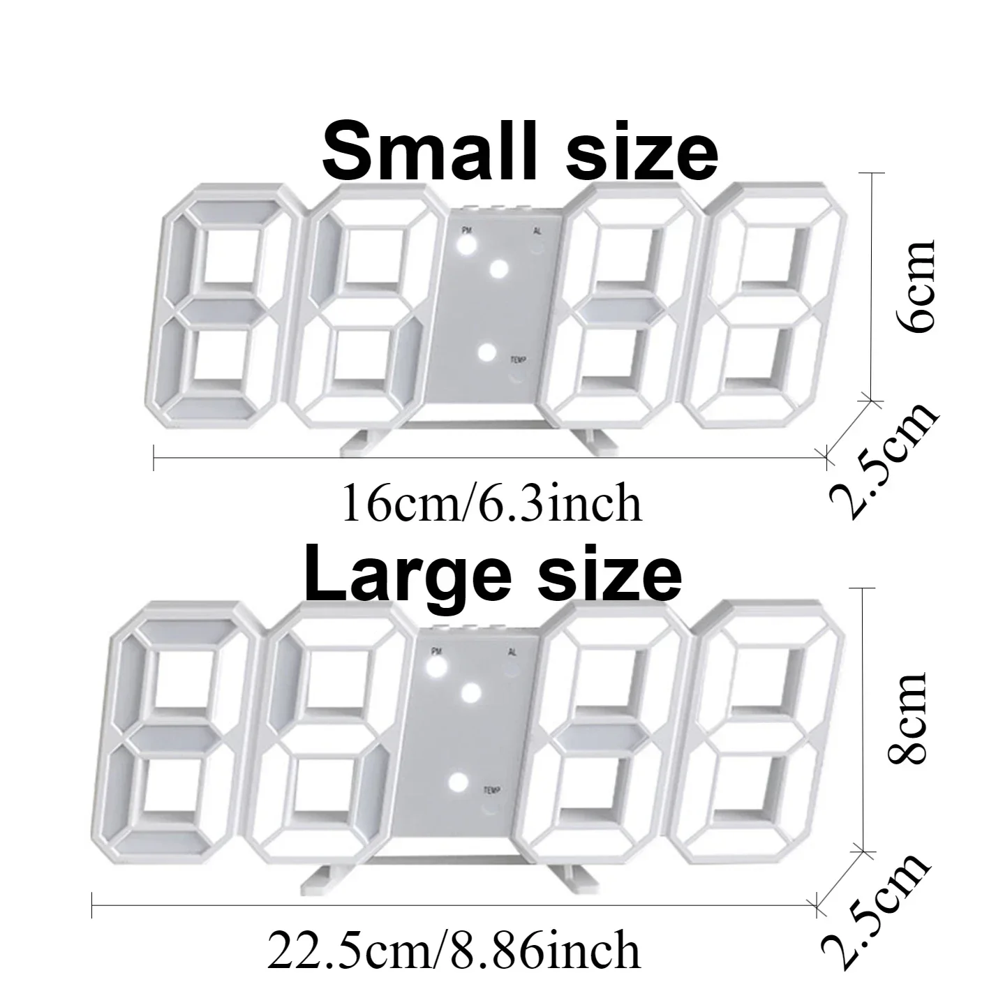 Large 3D LED Digital Clock Multifunctional Creative USB Plug-in Clock Home Decoration Desk Decor Table Alarm Clocks Garden Home 2