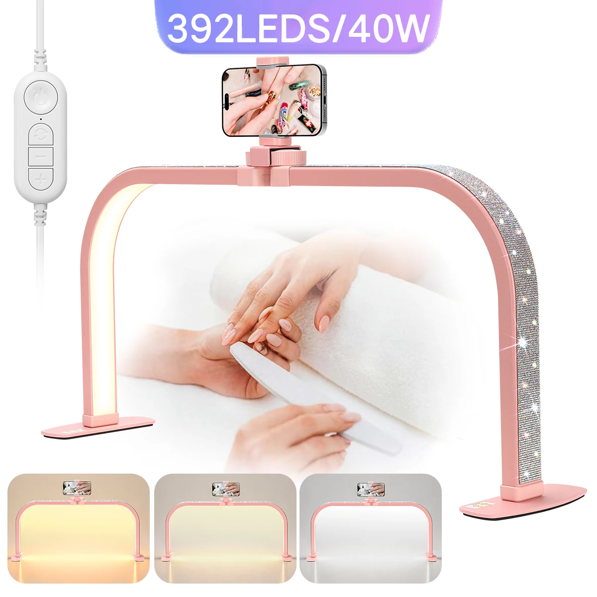 다이아나뷰티 40W 대형 사각형 접이식 밝기 조절 LED 네일 라이트 속눈썹 램..