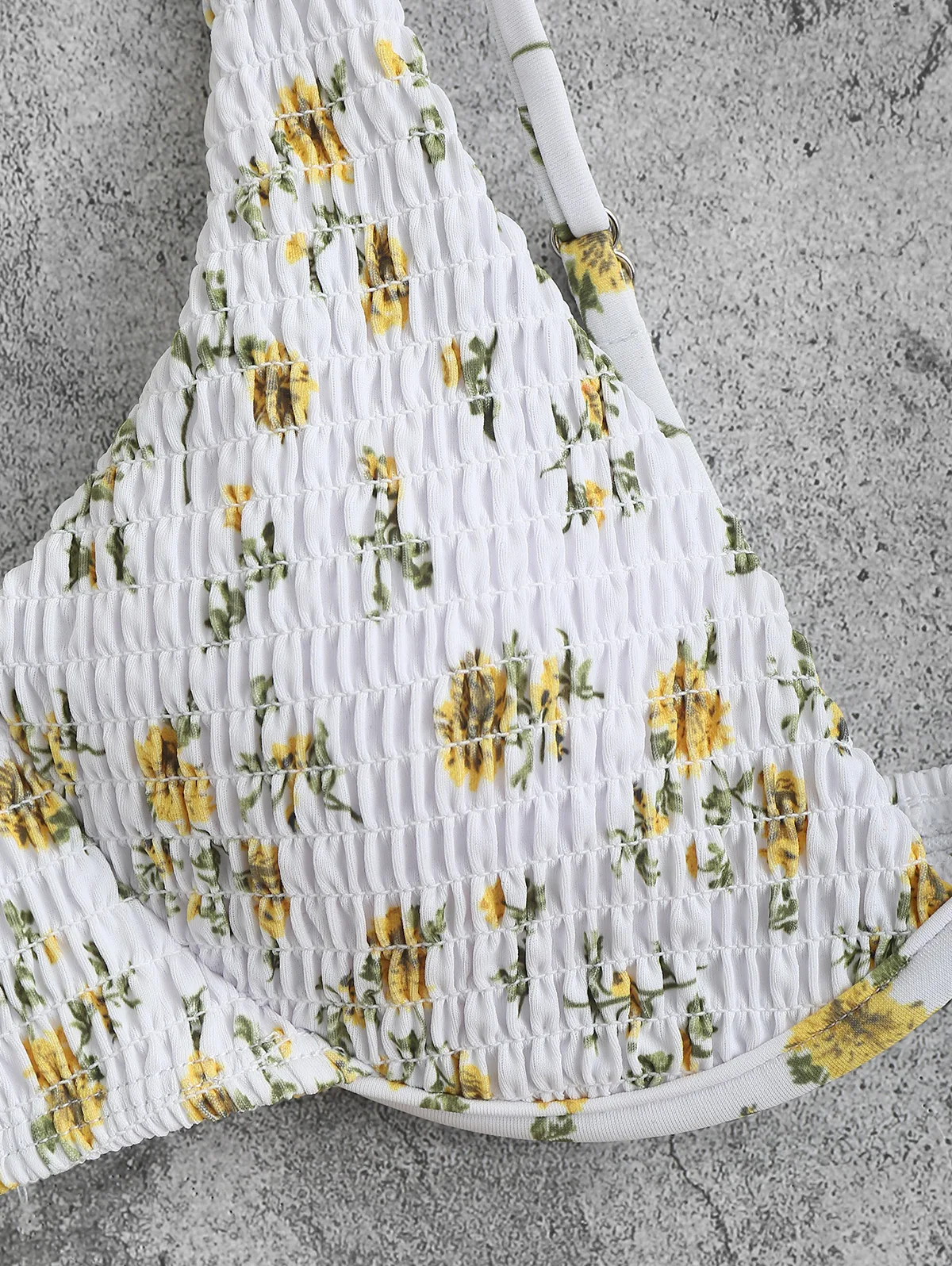 ZAFUL Smocked   Monowire   Ű Ʈ      غ Bathingsuit  Waisted 