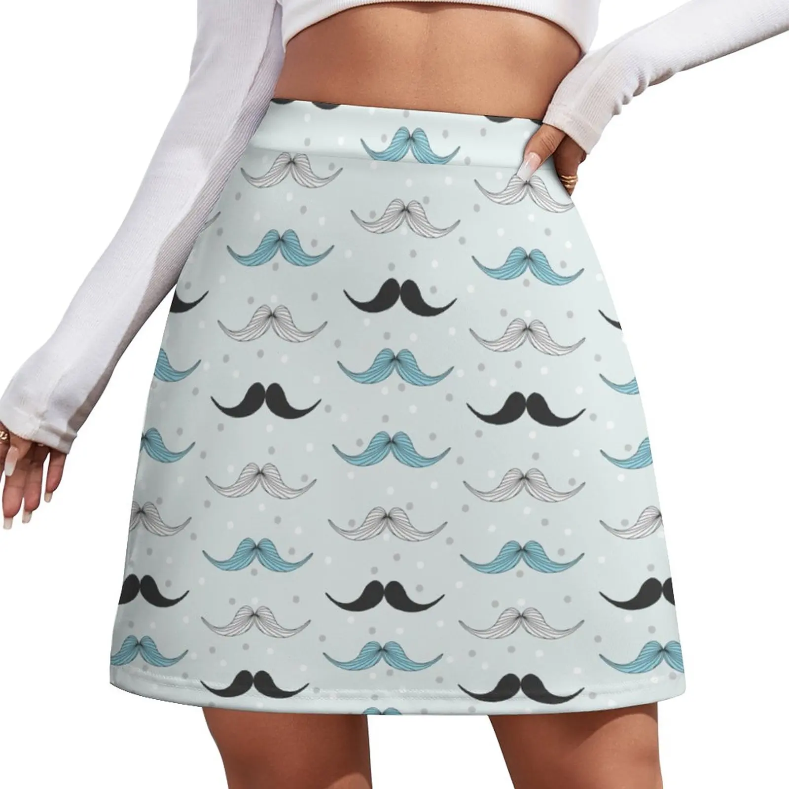 

Vintage mustache pattern Mini Skirt extreme mini dress mini skirt