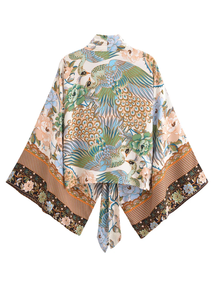Boho Peacock Kimono Cover-Up 18