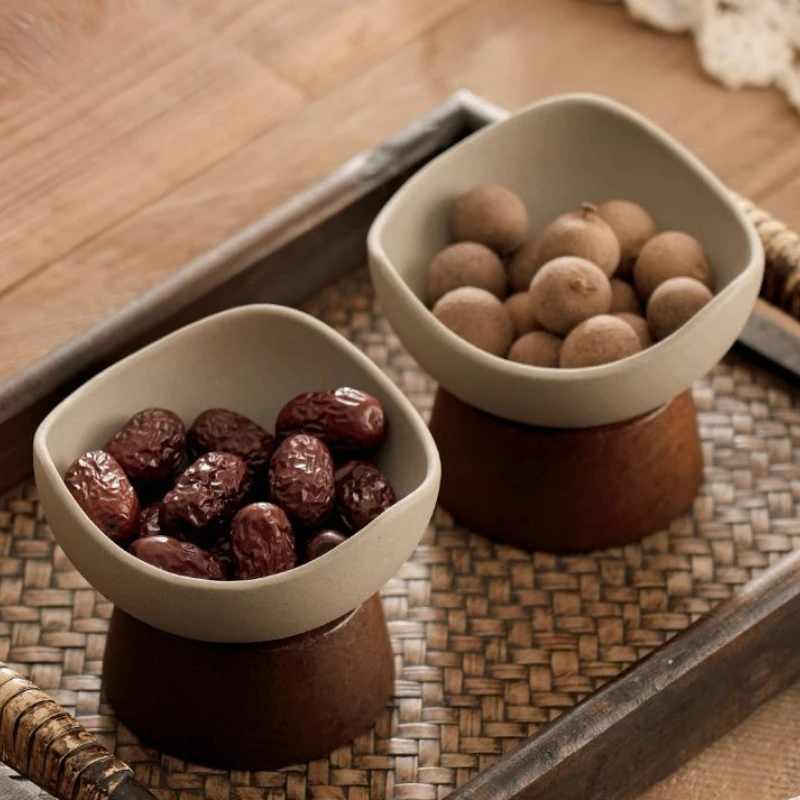 Japanese style ceramic ice cream cup, coarse ceramic dessert bowl, high-end ice cream cup, high footed snack bowl cup