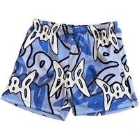 2024 Mesh Breathable Men Shorts GYM Basketball Running Quick-Drying Shorts Baggy Flame Print Fashion Shorts Summer Shorts 2