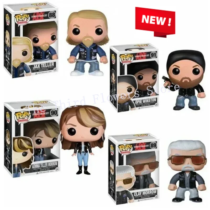 FUNKO POP Sons of Anarchy #88 Jax Teller #90 Gemma Teller Morrow #89 Clay Opie Winston #91 Figuras de acción Juguetes de modelos coleccionables