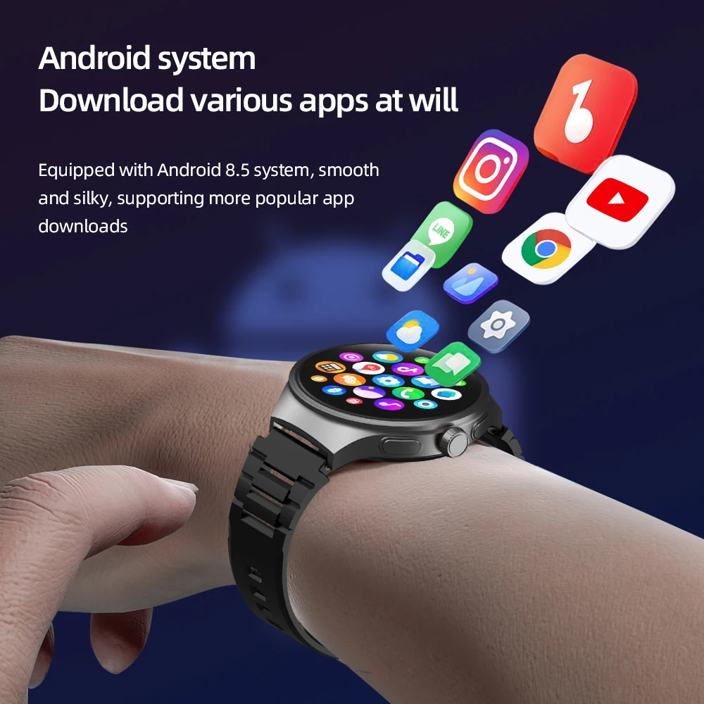 Smart Watch 5G Android Smartwatch With 1.75'' Amoled Larger Screen 1500Mah Battery 800W Rotary HD Camera GPS WIFI app Download 2