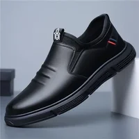 Men's Casual Slip-On Business Shoes Spring Autumn New Style Leather Shoe Covers Breathable Comfortable Polyurethane Men's Dad Sh