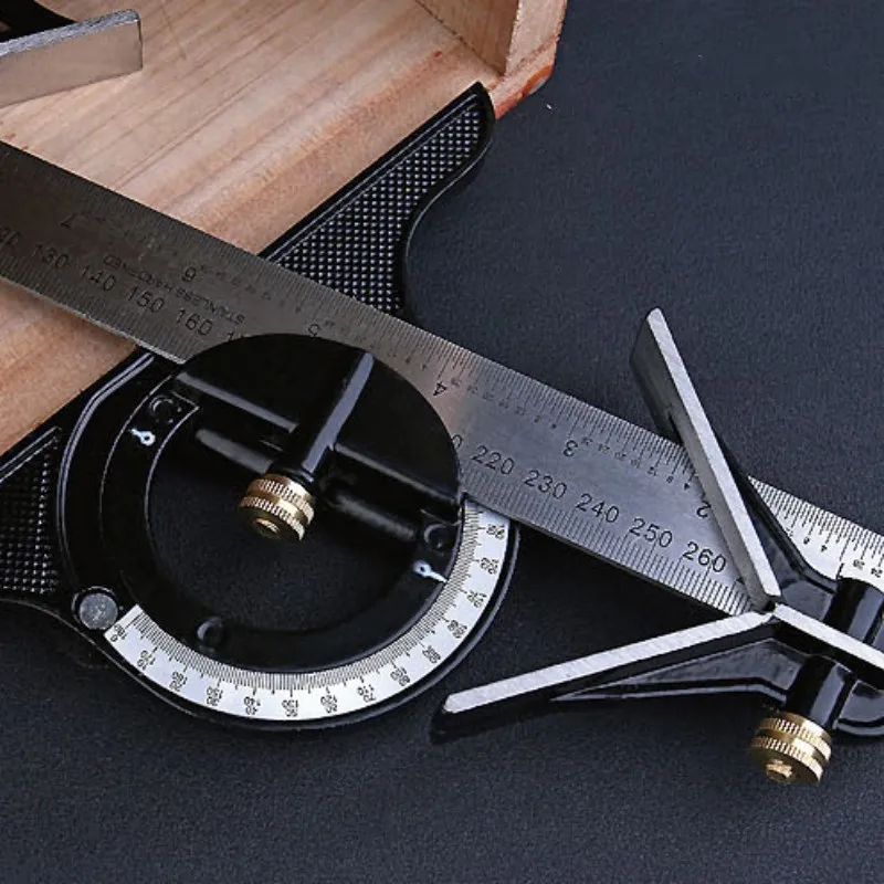 300mm Try Square Set Precise Stainless Steel Measuring Tool Combination Square Right Angle Workshop Carpenter Angle Level Ruler 3