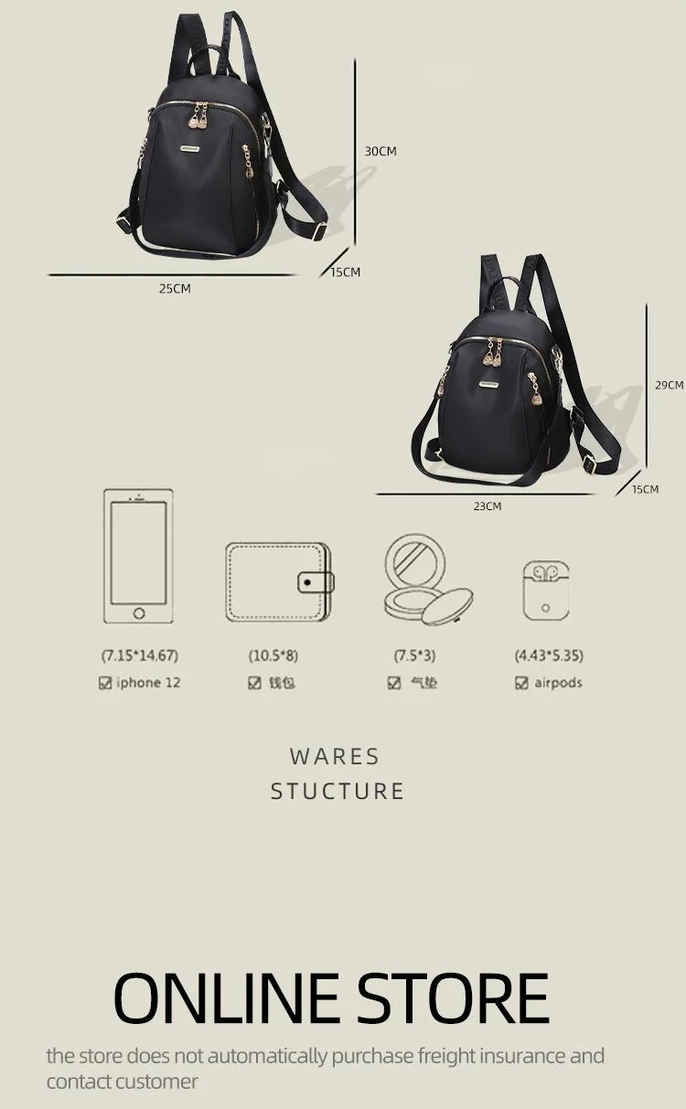 Women's Backpack Crossbody Bag Versatile Waterproof Oxford Fabric_voghion.com