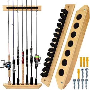 Vertical 16 Hole Rack Fishing Pole Holder Rod Holders Solid Wood Display  Shelf Bracket Stand Fishing Rod Storage Tool - Fishing Tools - AliExpress