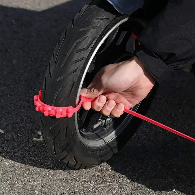 10Pcs Anti Skid Snow Chain Temperature Resistant Tire Chain Traction For Snow Road Mud Road Ice Sand Motorcycle Accessories