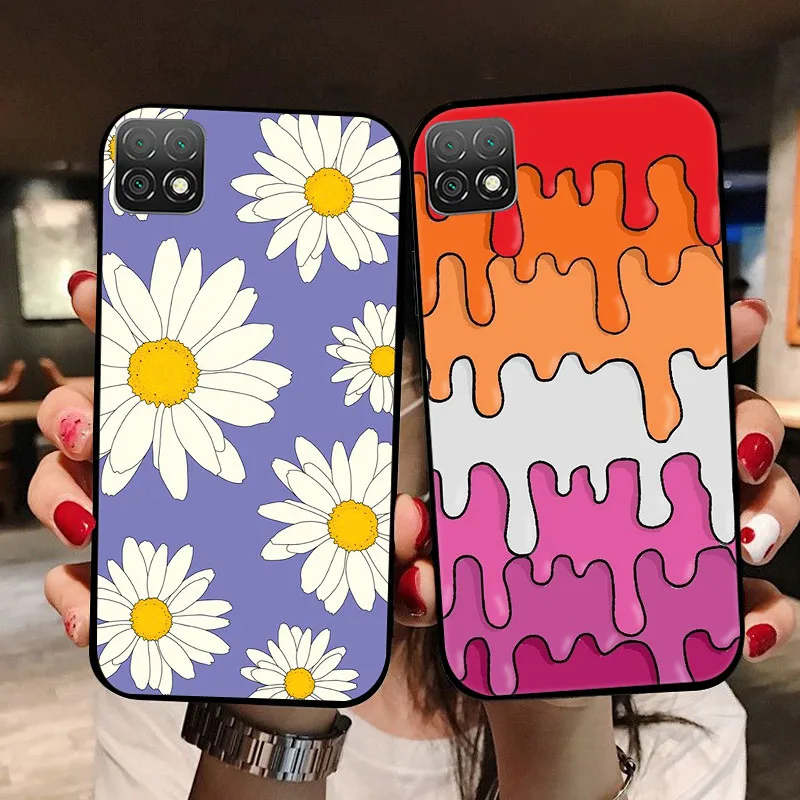 Elegant Black Soft TPU Silicone Protective Case - Lovely Painted Design