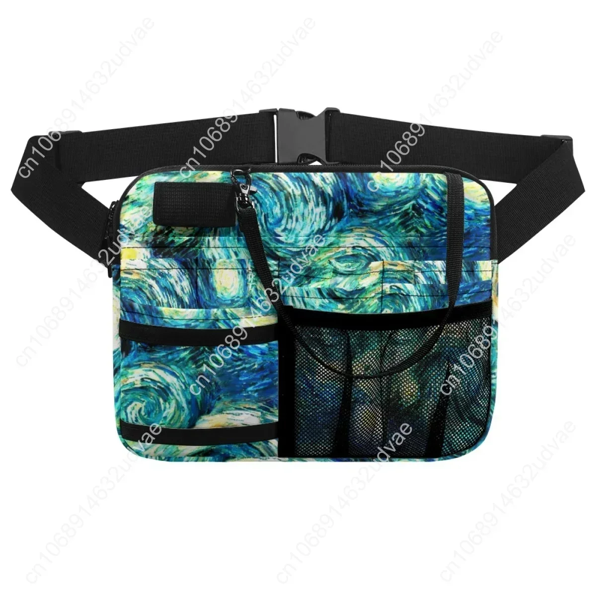 Starry Night Van Gogh Oil Painting Design Nurse Fanny Pack Women Multipockets Organizer Belt Bags for Nurse Medical Tool Pouch
