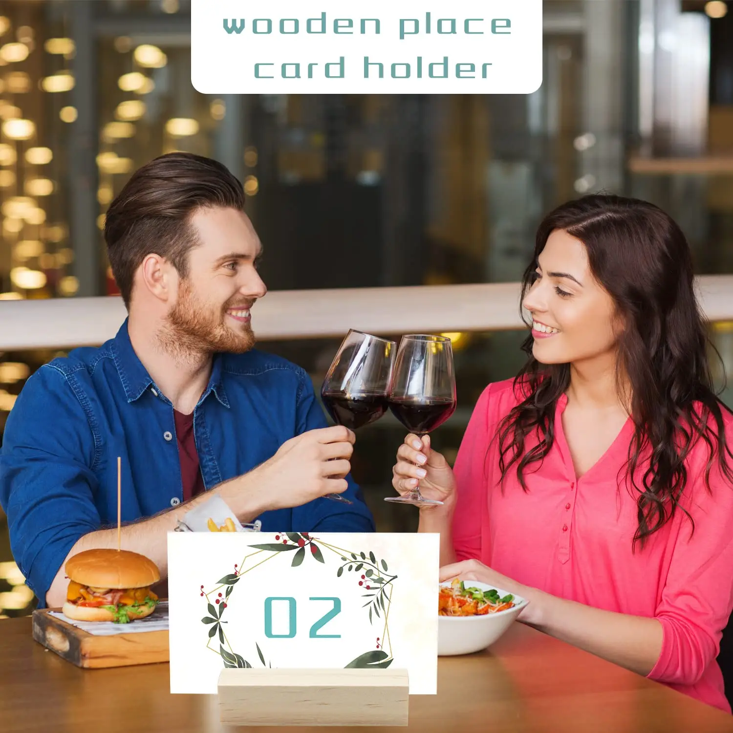 Place Card Holder, Photo & Picture Stand Card Holder Wooden Stands for Display, Party Poster Paper Wedding Table Number Holders