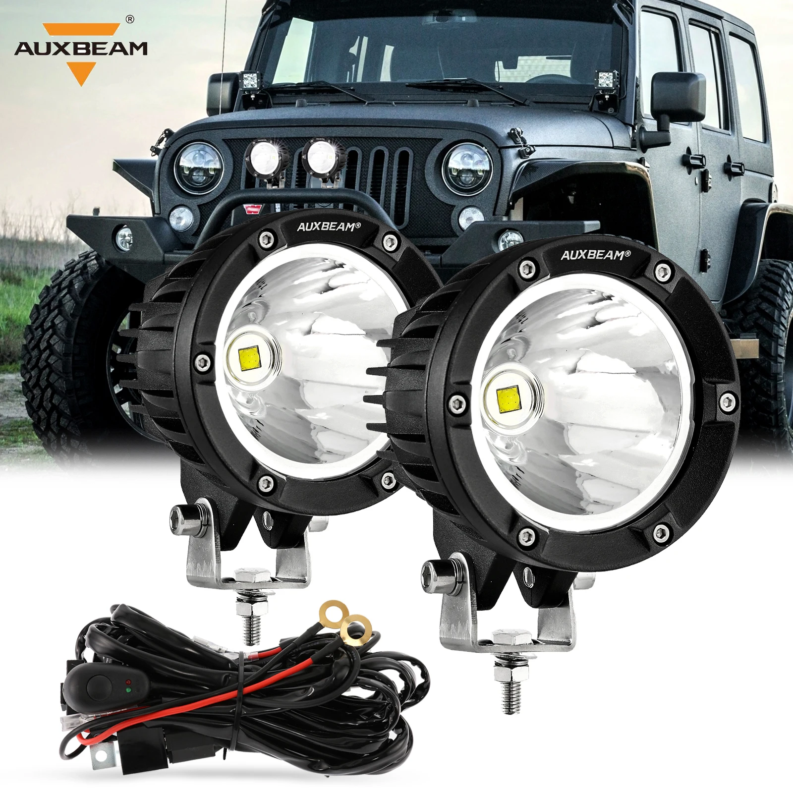 LED Combo OffRoad Driving Lights 2PCS 3Inch 40W Super Bright Waterproof Pods Work Lamps For Wrangler Offroad 4X4 Auto Car Jeep Truck ATV UTV Boat Motorcycle 