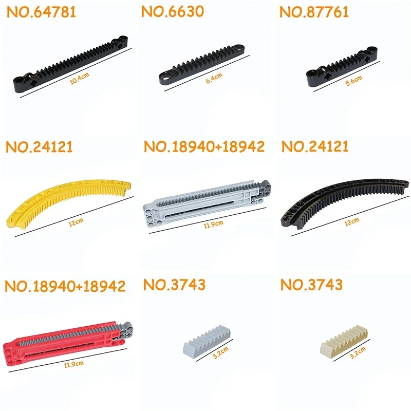 Cremagliera Tecnica Mattoni Fai Da Te 1X4 1X7 1X8 1X13 Compatibile 3743 87761 6630 64781 24121 18940 E 18942 Blocchi Di Costruzione Parti Moc