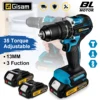 Gisam 13mm 35+3 Torque Brushless Electric Impact Drill Cordless Drill Electric Screwdriver Power Tools For Makita 18V Battery 1