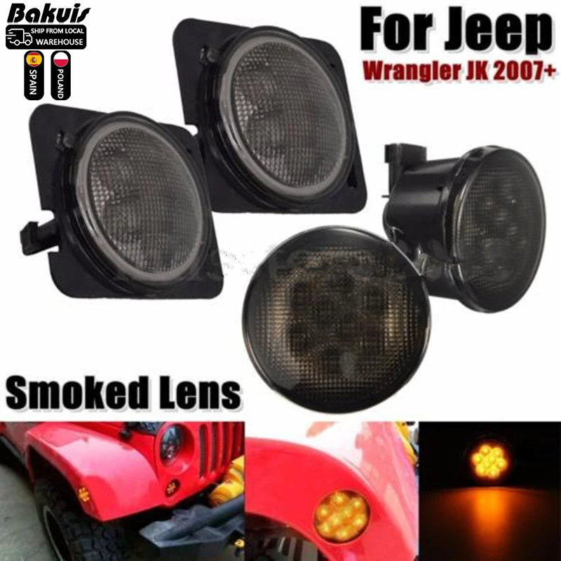 ANZO LED Front Turn Signals Smoke | Jeep Wrangler (07-15) (861119) main image 1