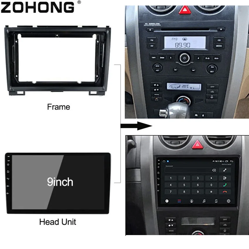 만리 장성 호버 H3 Haval H5 2010-2014 용 9 인치 프레임 키트 자동차 라디오 안드로이드 멀티미디어 비디오 플레이어 DVD 헤드 유닛 근막 패널