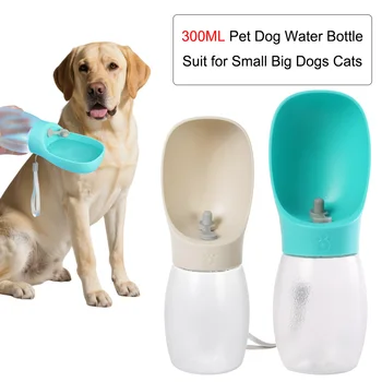 Bottiglia d'acqua per cani da compagnia 300ML Ciotole per cuccioli per cani di piccola taglia e media Gatti Escursionismo Mangiatoia per gatti portatile Forniture Golden Retriever