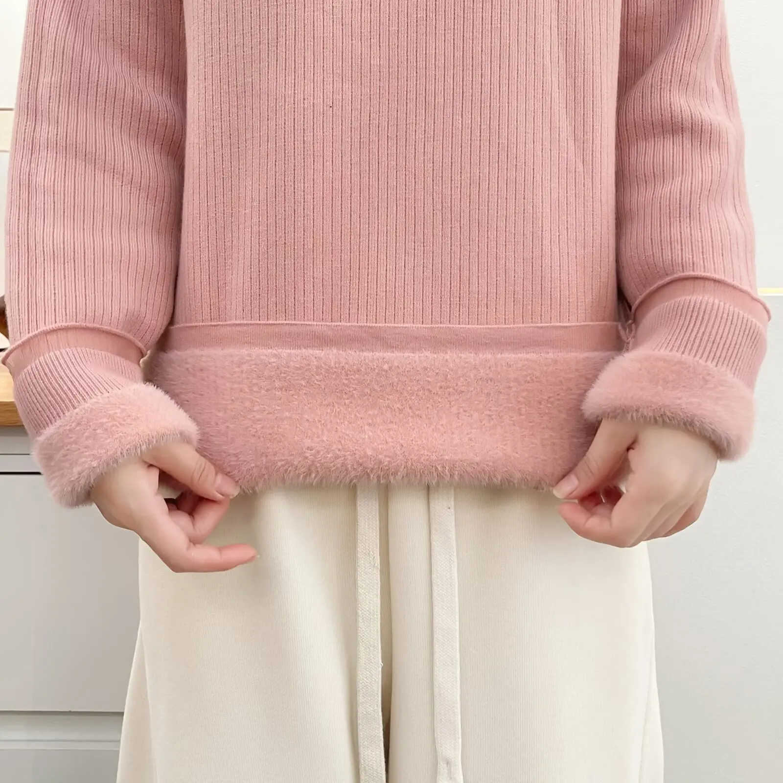 XXXXL Fashion Plus Size Women's Sweaters New Autumn And Winter Style Lace Collar Knitted Fleece Warm Base Jumpers 2329