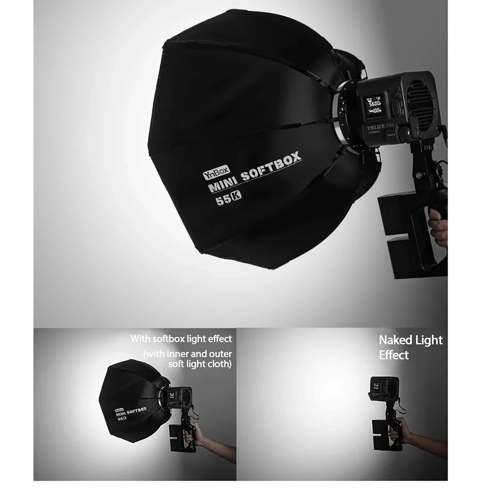 Yongnuo Original YnBox 55K 55cm YNLUX100 YNLUX100Pro YNLUX100RGB YNLUX200 Led 비디오 라이트 용 퀵 릴리스 옥타곤 소프트 박스
