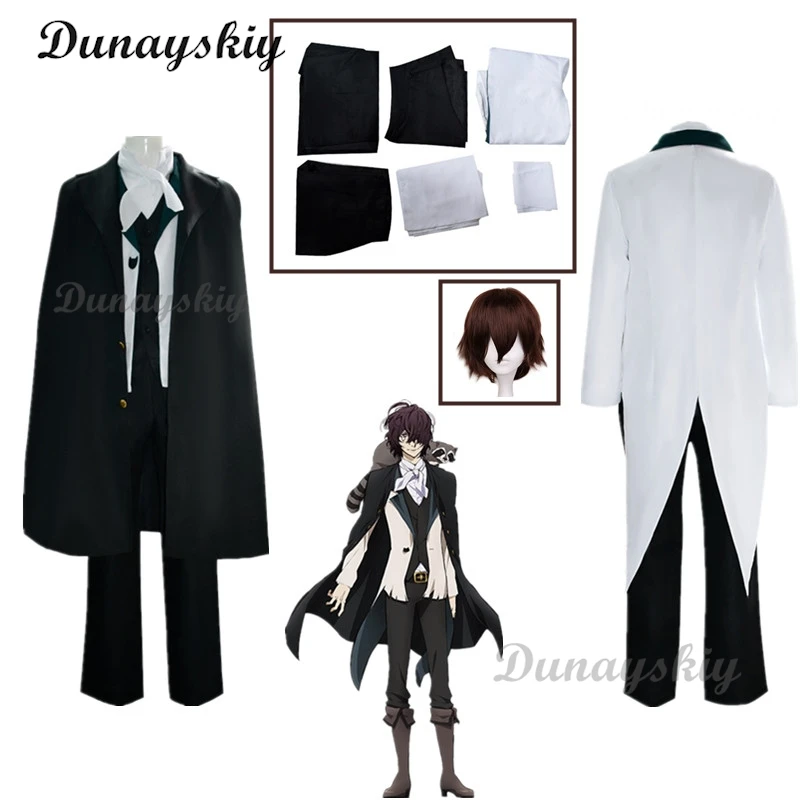 

Anime Edgar Allan Poe Cosplay Bungo Stray Dogs Cosplay Costume Uniform Wig Halloween Carnival Party Outfit Suit for Men Women