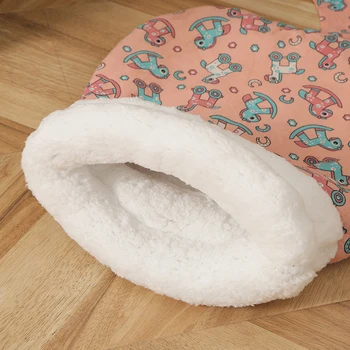 Cat Sleeping Bag Soft Cuddly Fluffy Feel Thickened Pet Pocket Type Quilt Bed Kitten Puppy Soft Comfortable Warm Nest Pet 1