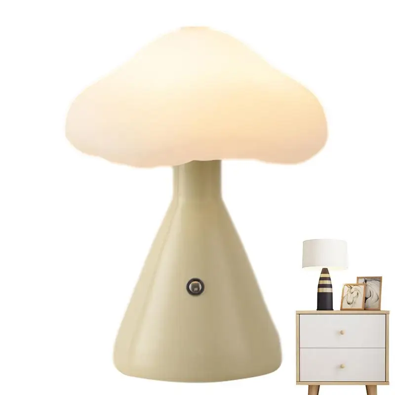 

Mushroom Touch Lamp Cordless Nightlight Portable LED Mushroom Desk Lamp LED Mushroom Night Light Rechargeable Atmosphere Table