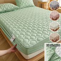 Cotton Thickened Mattress Cover, Quilted Fitted Mattress Pad Protector, Hypoallergenic Soft Bed Topper Bedding 140/160/200x200cm 1