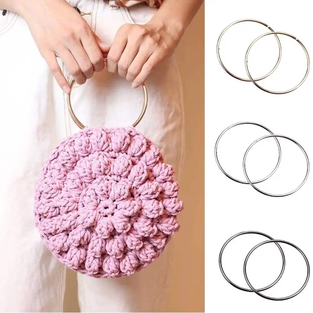 2pcs/Set Metal Round Purse Sewing Frame DIY Bag Handles For Bag Making Purse Handles 7.5/10CM Replacement Hardware For DIY Bag