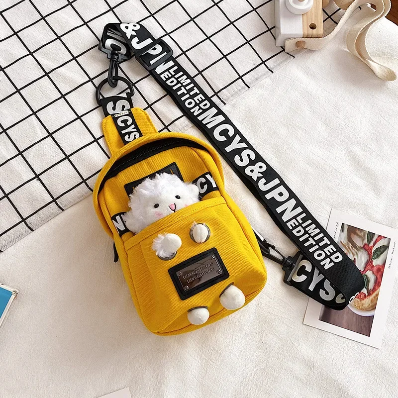 Children Messenger Bag Cute Canvas Crossbody Chest Bag Trendy Mother Kid Bags for Girl Solid Bags for Children Bolsas Para Niños 1