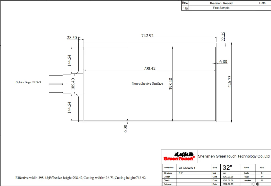 Pellicola capacitiva multitouch da 32 pollici Pellicola trasparente con rilevamento tattile Pellicola touch screen Tecnologia capacitiva proiettata - immagine 6