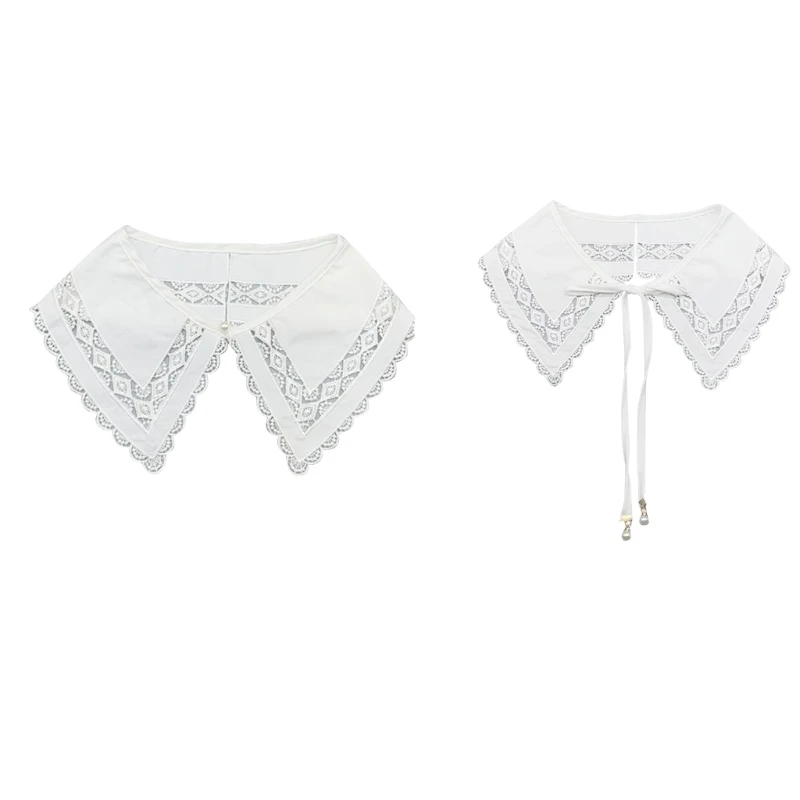 

Bows Tie Gauze Collars Decoration Neckline Blouses Sweet Neck for Summer Dropship