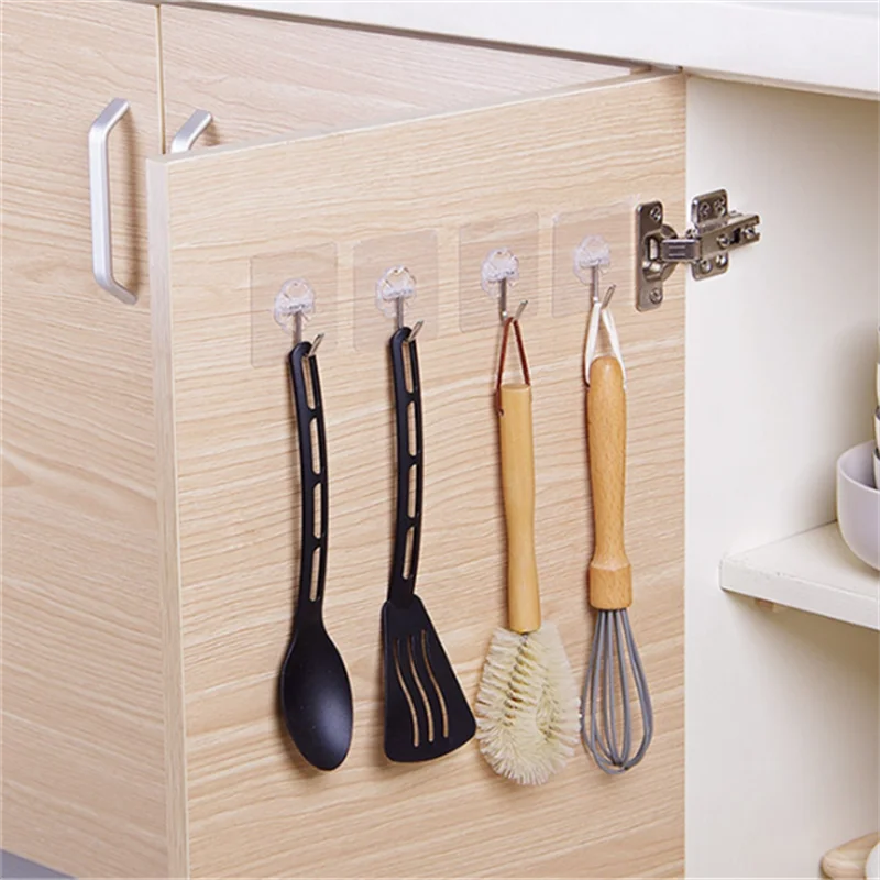 Premium Transparent Self-Adhesive Wall and Door Hooks - Heavy Duty Hangers