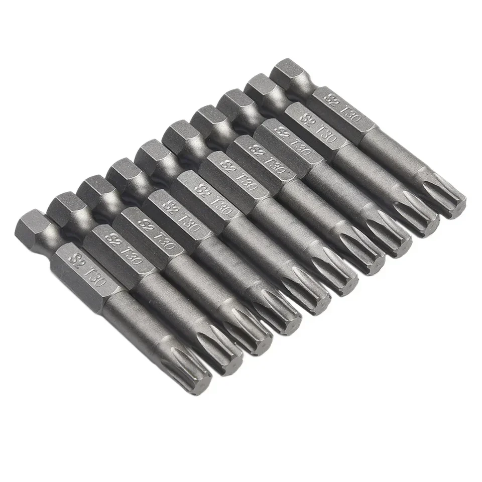 10x Torx Schraubendreher Bits T30, 50 Mm, Magnetisch, 1/4 Sechskantschaft – Für Akkuschrauber & Handwerkzeuge
