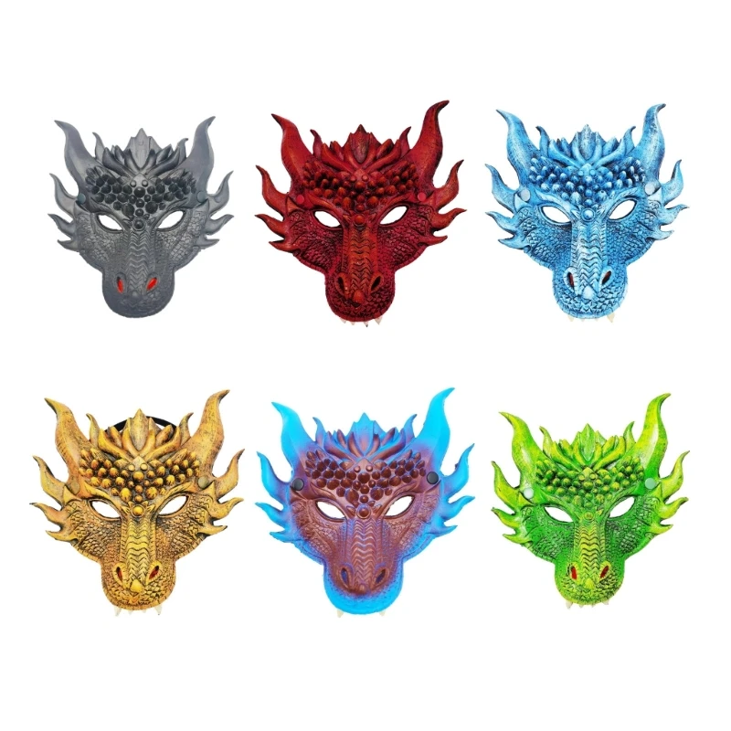 

3D Dragon Mask Halloween Party Costume Cosplay,Dragon Half Face Mask Animal Mask