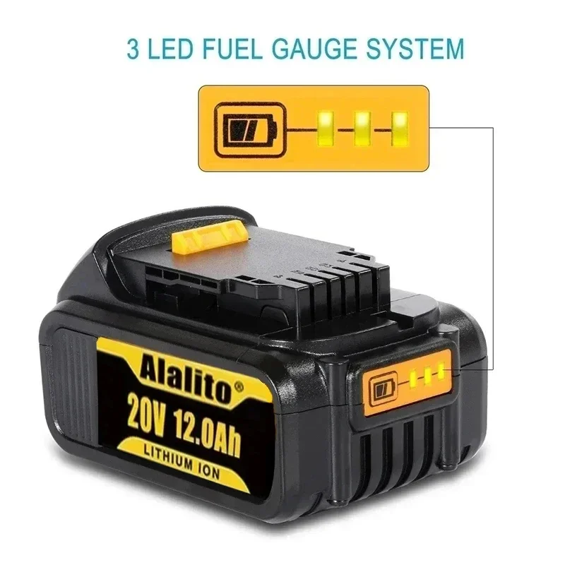 20V 12Ah for DEWALT screwdriver battery for dewalt DCf850 DCf887 DCf922 DCB182 DCB205-2 DCB206-2 power tool battery & charger 4