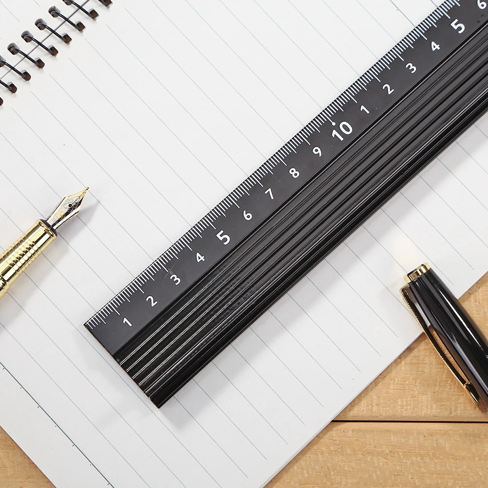 Multi-use Aluminum Alloy Protective Ruler Smooth Appearance Superb Craftsmanship Anti-cut Hand Non-slip Straight Ruler