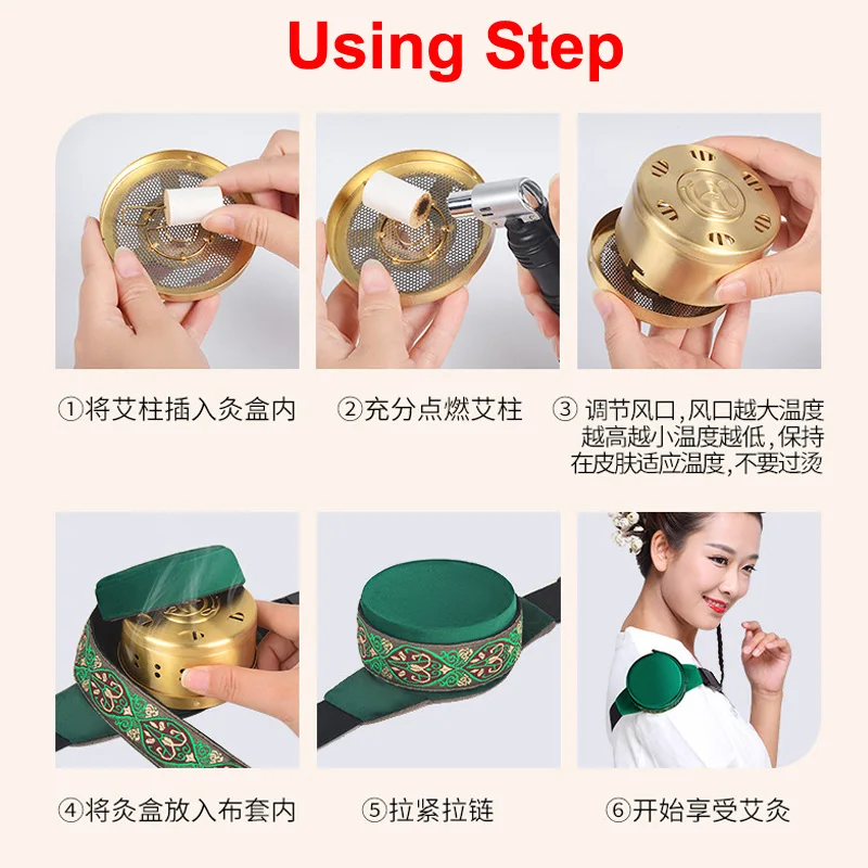 Moxa Stick Traditional Chinese Medical Heating Therapy Warm Meridian Burner Health Care Acupuntura Points Moxibustion Box images - 6