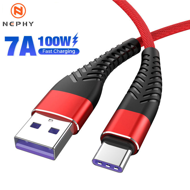 7A 100W Type C USB Cable Fast Charge For Huawei P40 P30 Honor 70 Pro Oneplus oppo vooc Fast Charging USB C Charger Data Cord 3m