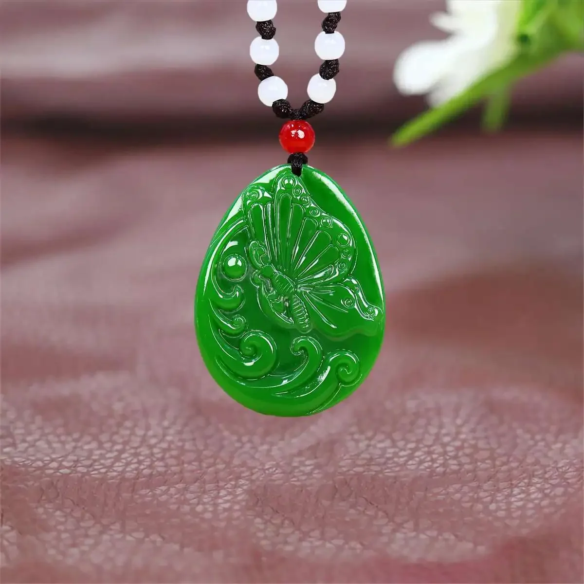 

Jade Butterfly Pendant Necklace Gemstone Natural Luxury Pendants Gemstones Jewelry Stone Chinese Necklaces Talismans Green