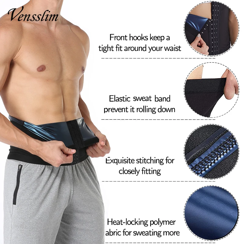 Mens Abdomen Reducer Waist Trainer Sauna Body Shaper Workout Sweat Cincher Belt Tummy Shapewear Sports Sheath Corset