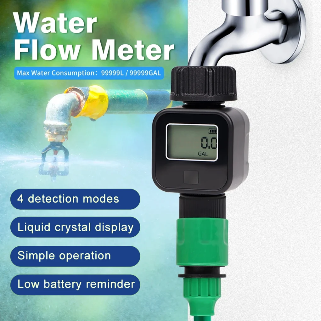 Digital Water Flow Meter High Accuracy Waterproof Electronic Flowmeter for Outdo