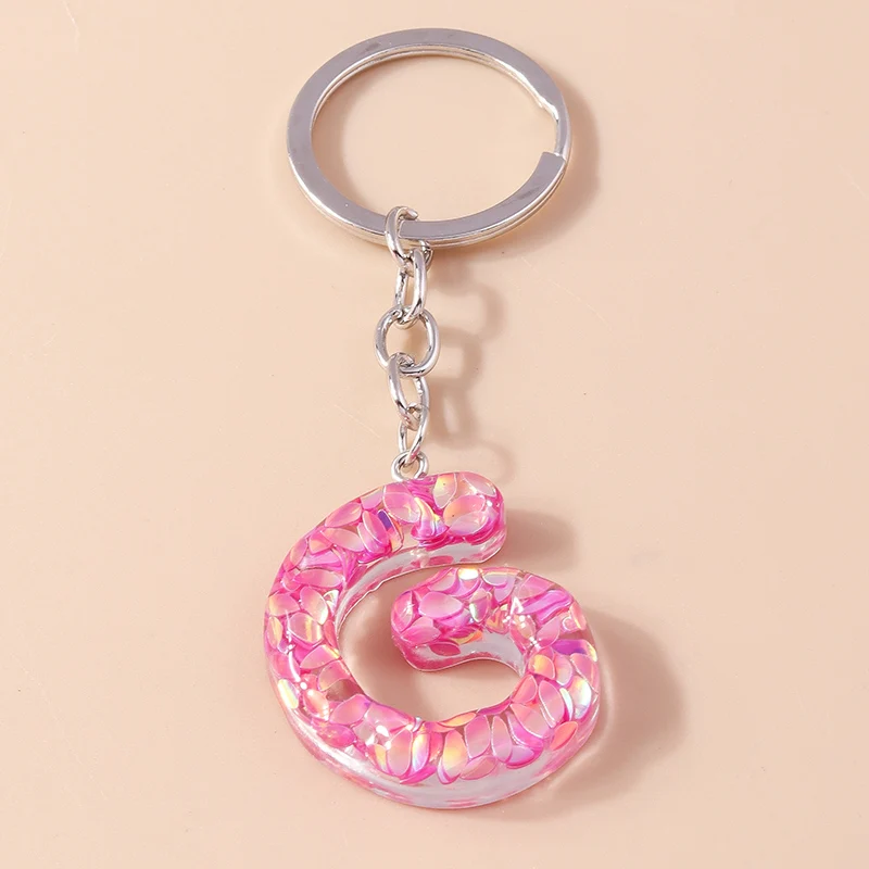 Modischer Bunter 26-Buchstaben-Alphabet-Schlüsselanhänger für Autoschlüssel Souvenir-Geschenke für Frauen Männer Handtaschenanhänger Schlüsselringe DIY-Accessoires – Detail 10