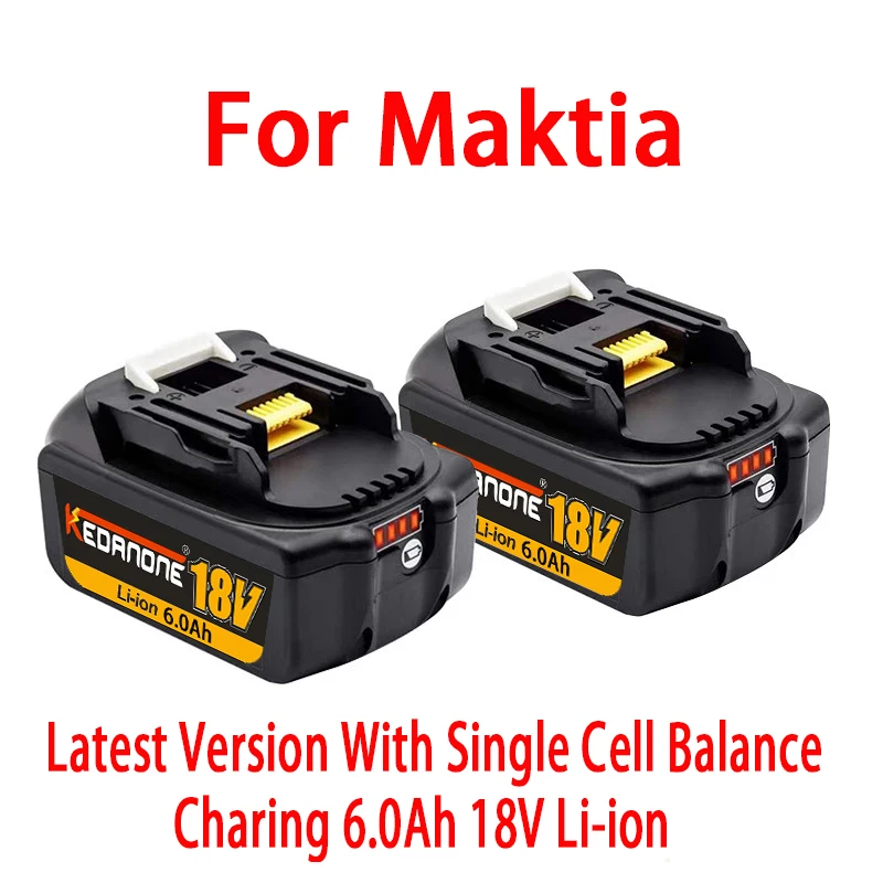 

Special offer18V 6.0Ah Rechargeable Power Tools Battery 100% Original for Makita LXT BL1860B BL1850 BL1840 BL 1830 With LED