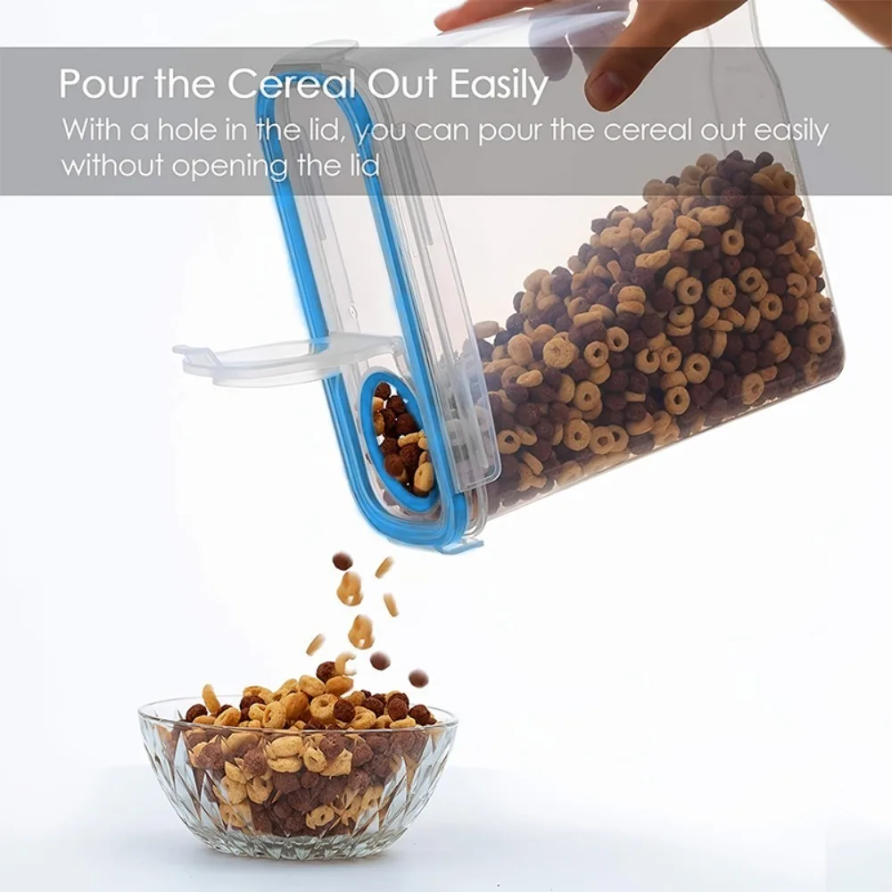 Food Storage Container 4/2.5L Airtight Cereal Storage Container Moistureproof Insect Proof Rice Bucket Food Storage Box Plastic Transparent Sealed Tank