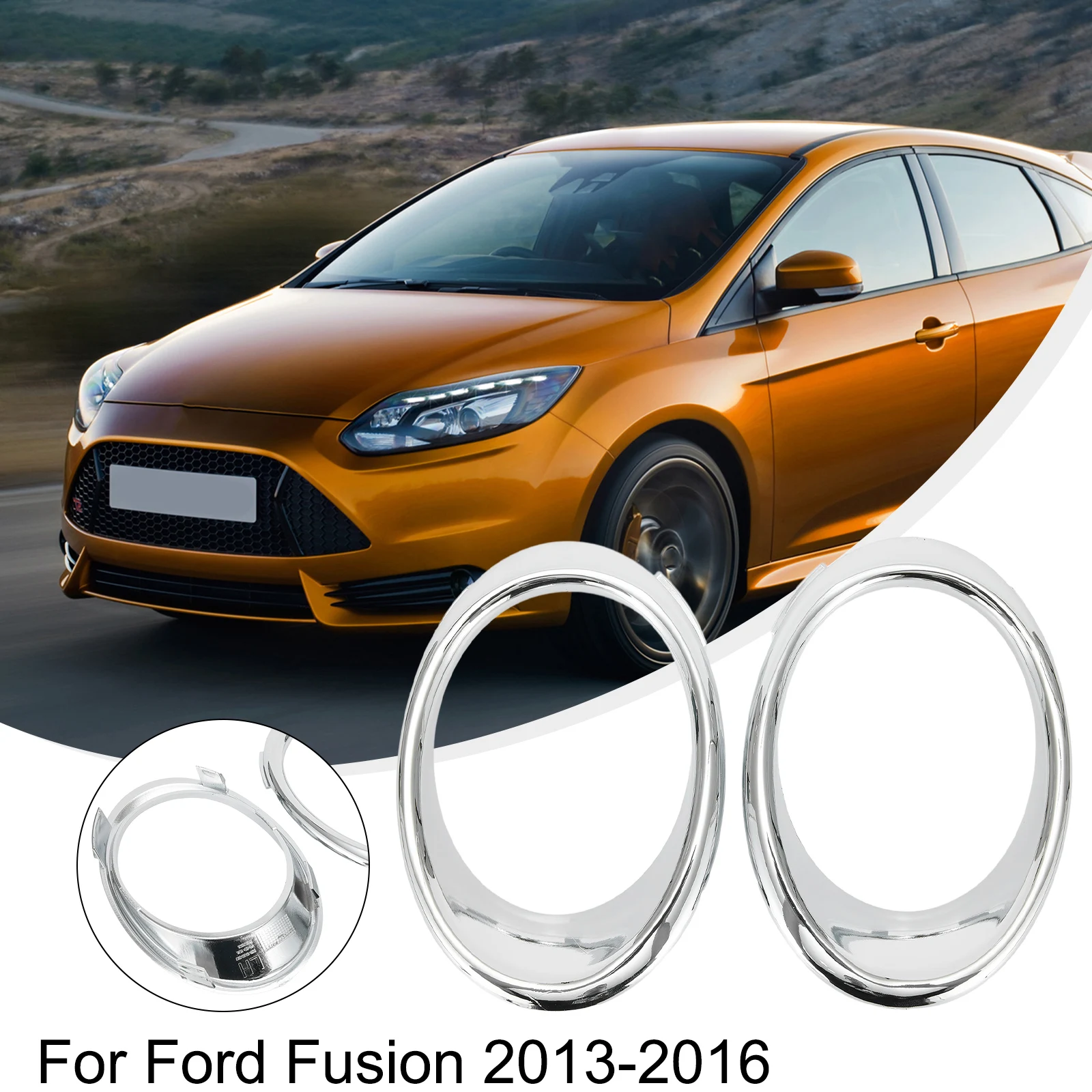 

Chrome Fog Lamp Bezel Trim Ring Trim Ring Horizontal Billet Lamp Bezel Chrome Chrome Fog Fog Light Cover Reliable