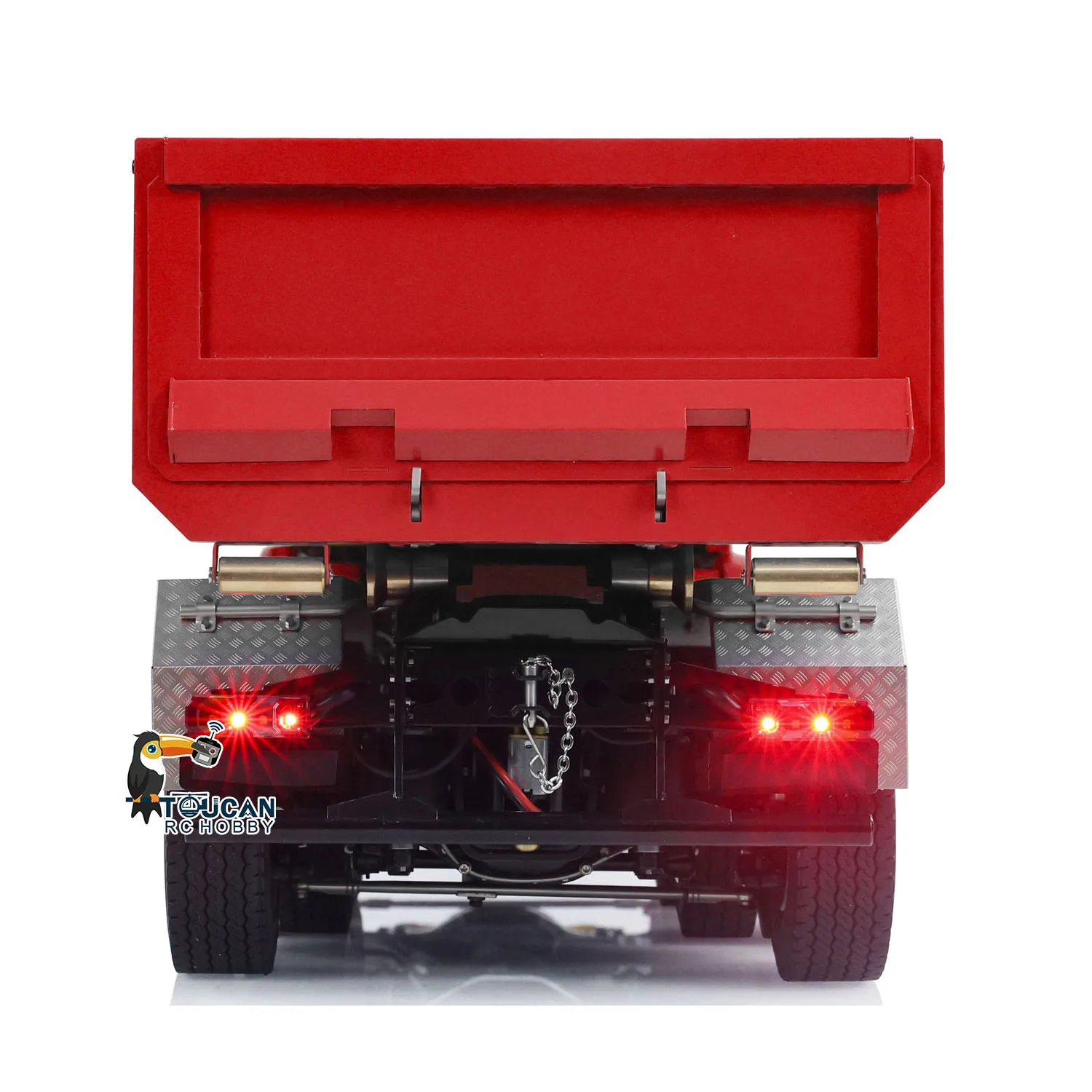 Gifts 1/14 RC Hydraulic 8x8 Roll On Off Full Dump Truck Remote Control Finished Dumper Car Sound Light Toy Tipper Model TH23682 3